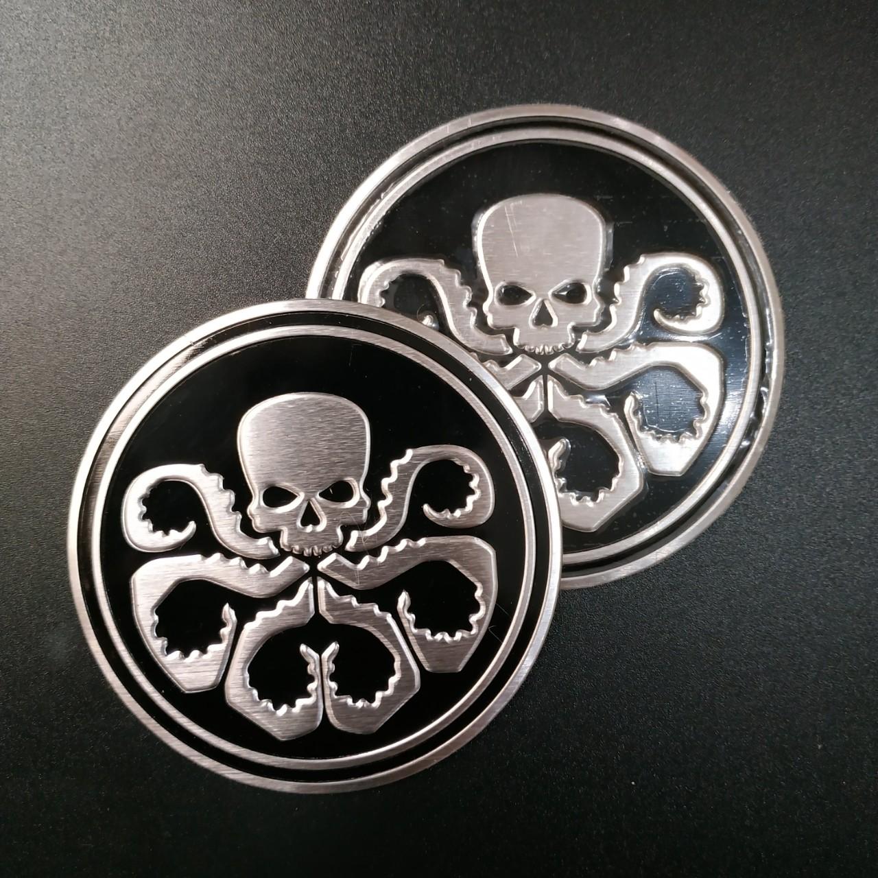 Tem nhôm dán xe HYDRA marvel tròn 7.5cm
