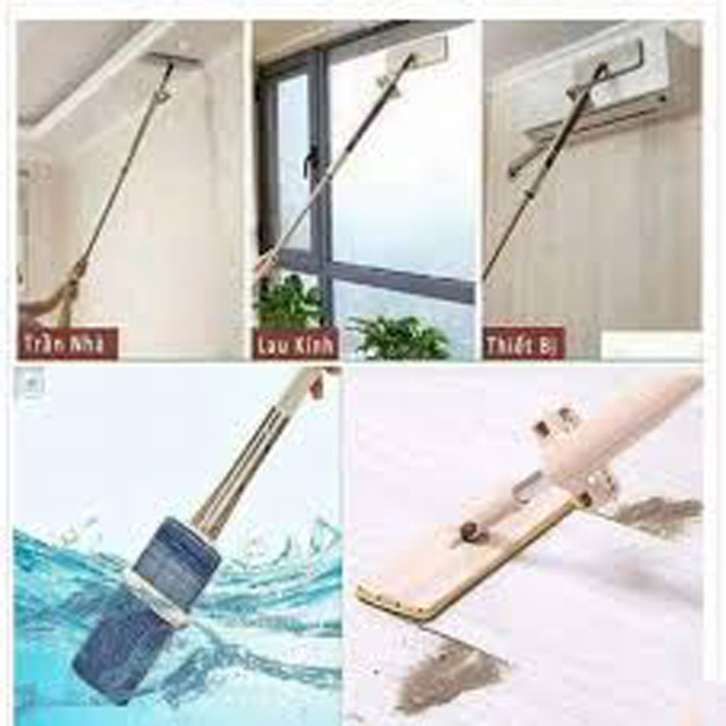 Cây Lau Nhà Tự Vắt + 2 Bông Lau