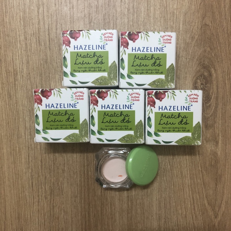 Set 5 hộp kem nén Hazeline matcha lựu đỏ 3g
