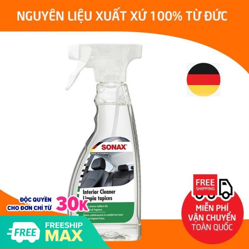 Dung dịch làm sạch nội thất ô tô, xe hơi, xe khách, xe tải Sonax CarInterior Cleaner, chai xịt rửa giặt sạch da ghế, trần xe, tay nắm xe, văn phòng, đệm sofa_SN-321200