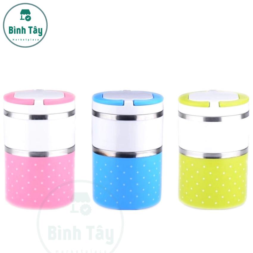 Camen Giữ Nhiệt 2 Ngăn - Khay Đựng Cơm - Hộp Cơm Giữ Nhiệt 2 Tầng Hàng Cao Cấp dung tích 930ml