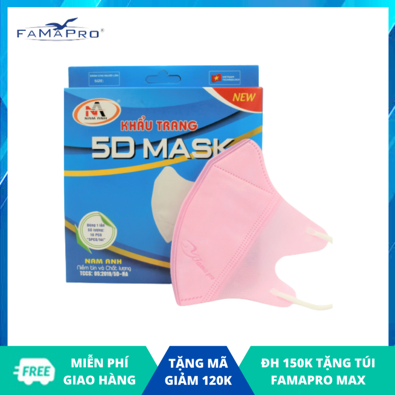 Khẩu trang y tế 3 lớp Famapro 5D Mask (10 cái / Hộp) nhập khẩu
