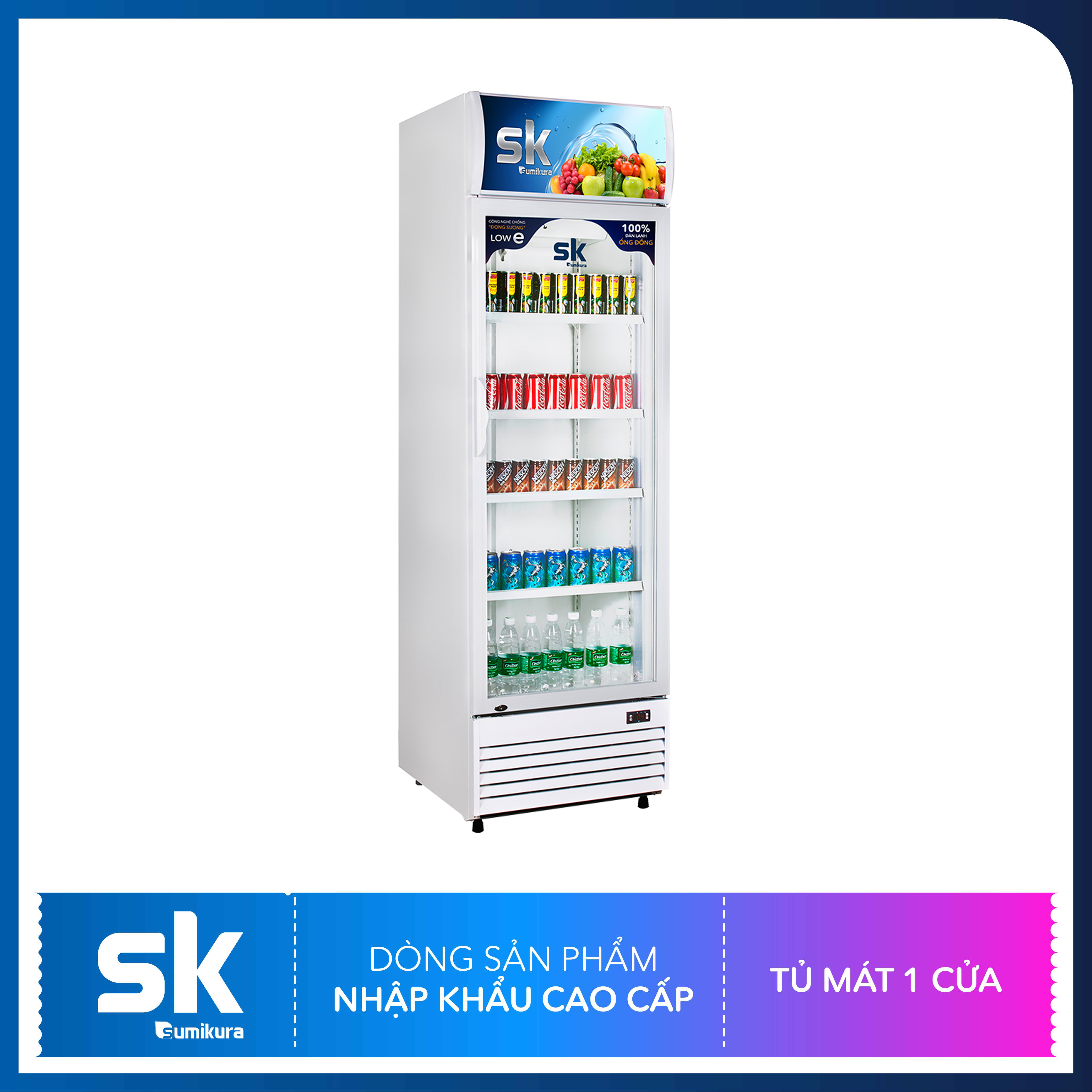 [Trả góp 0%]Tủ Mát Dàn Đồng 450 Lít SKSC-450/FC Sumikura