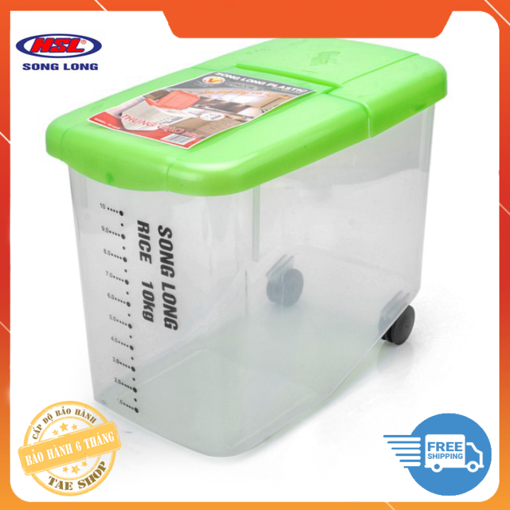 Thùng đựng gạo 10kg song long 2048 có bánh xe
