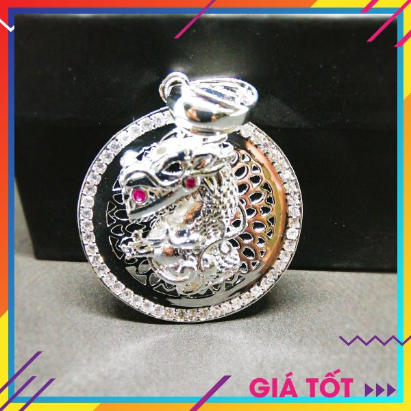 Mặt Dây chuyền Bạc Thái, Bạc Ý 925 Mặt Dây Chuyền Phong Thủy, Mặt Dây Chuyền Thời Trang Cao Cấp, Mặt Dây Chuyền Khóa Rồng, Vòng Cổ Nam Đẹp ms21 ( Màu Bạc) (Mặt)