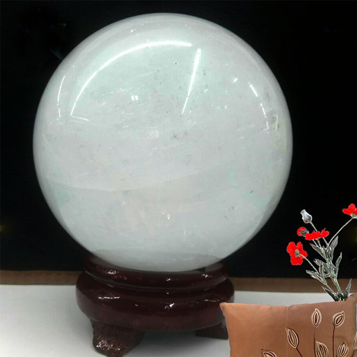 [FreeshipMAX] Quả Cầu phong thủy Thạch Anh Trắng đá tự nhiên hợp với mệnh KIM và mệnh THỦY, hợp với các cung Song Ngư, Xử Nữ đem lại may mắn, tài lộc