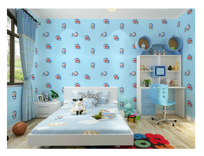 CUỘN 20M X 0.45M DECAL GIẤY DÁN TƯỜNG ĐÔ RÊ MON TÍ HON XANH KEO SẴN BÓC DÁN A081A