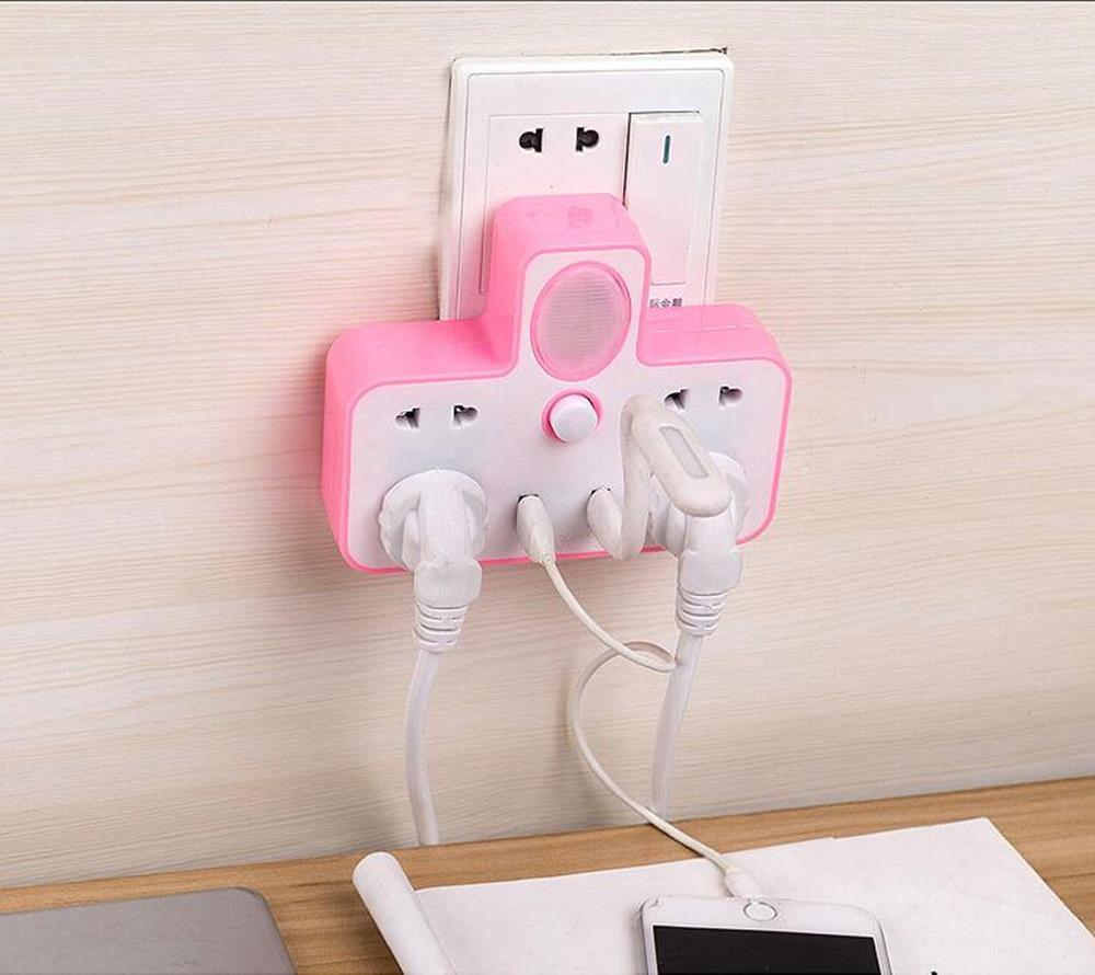 Đèn ngủ kiêm ổ điện 6 trấu 2 cổng USB KamiHome