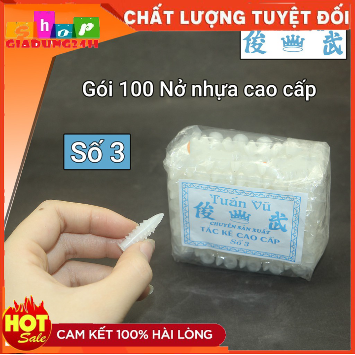 Combo 100 chiếc tắc kê nhựa nở nhựa các số 3,4,5,6-giadung24h