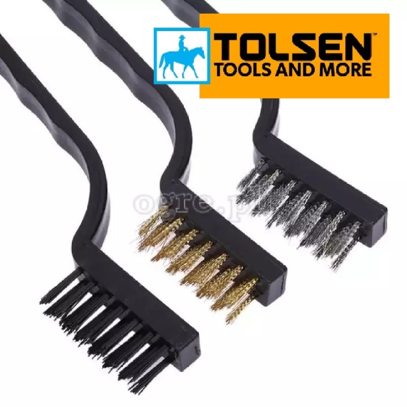 [HCM]Bộ 3 Bàn Chải Thép Mềm 180mm 7inch Wire Brushes TOLSEN 32059
