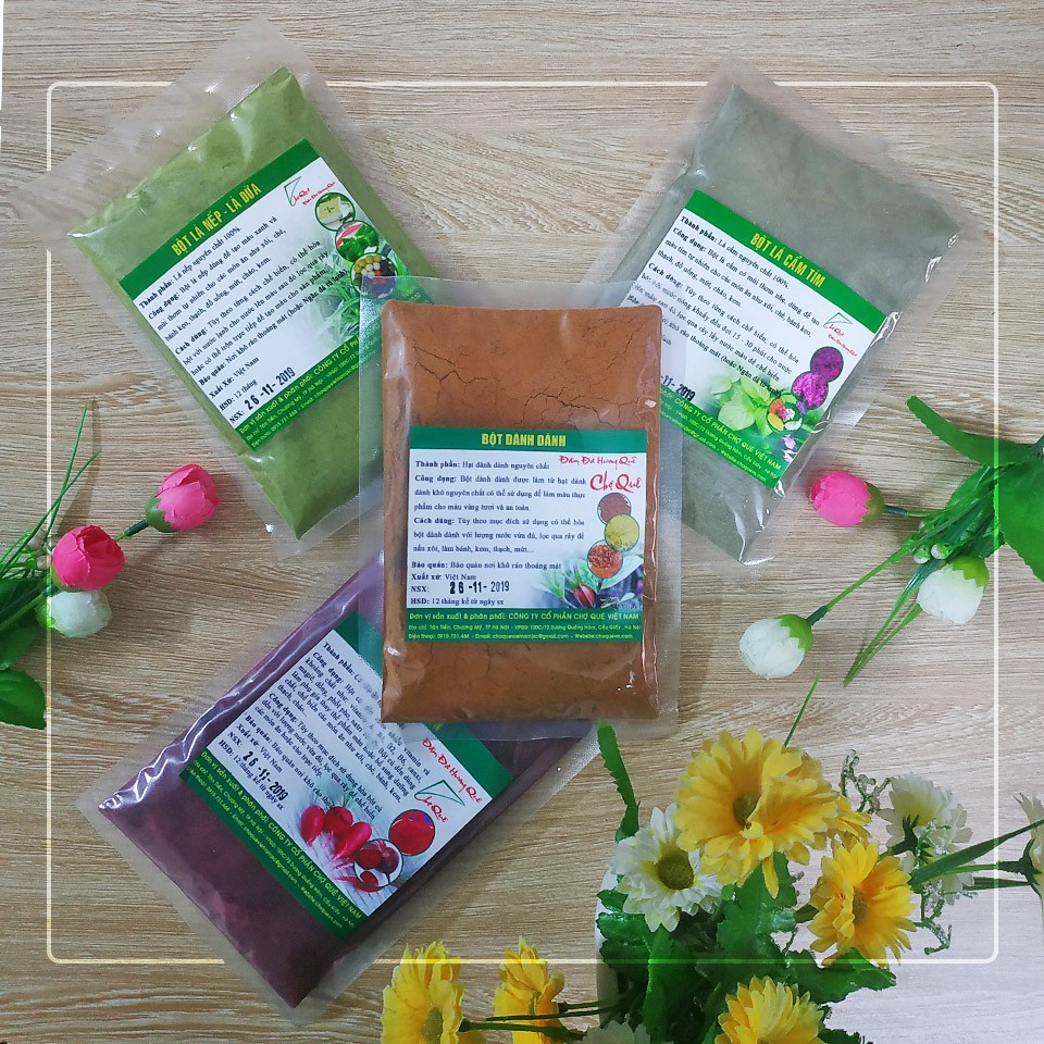 Combo 4 gói bột màu rau củ quả 50g