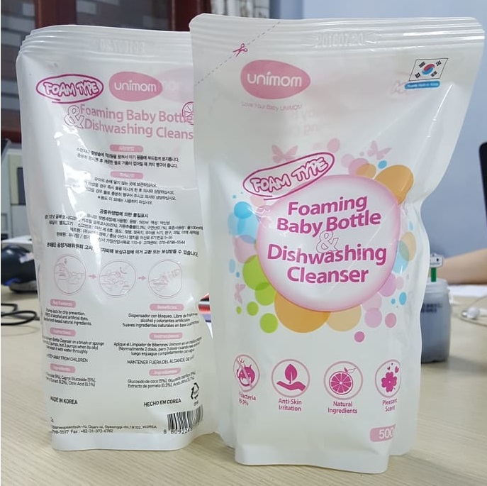 Nước rửa bình sữa UNIMOM túi 500ml