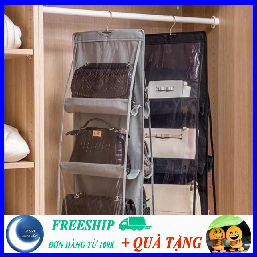 Túi treo giỏ xách 6 ngăn đa năng bảo vệ túi xách chống bụi bẩn, xếp gọn tiết kiệm không gian