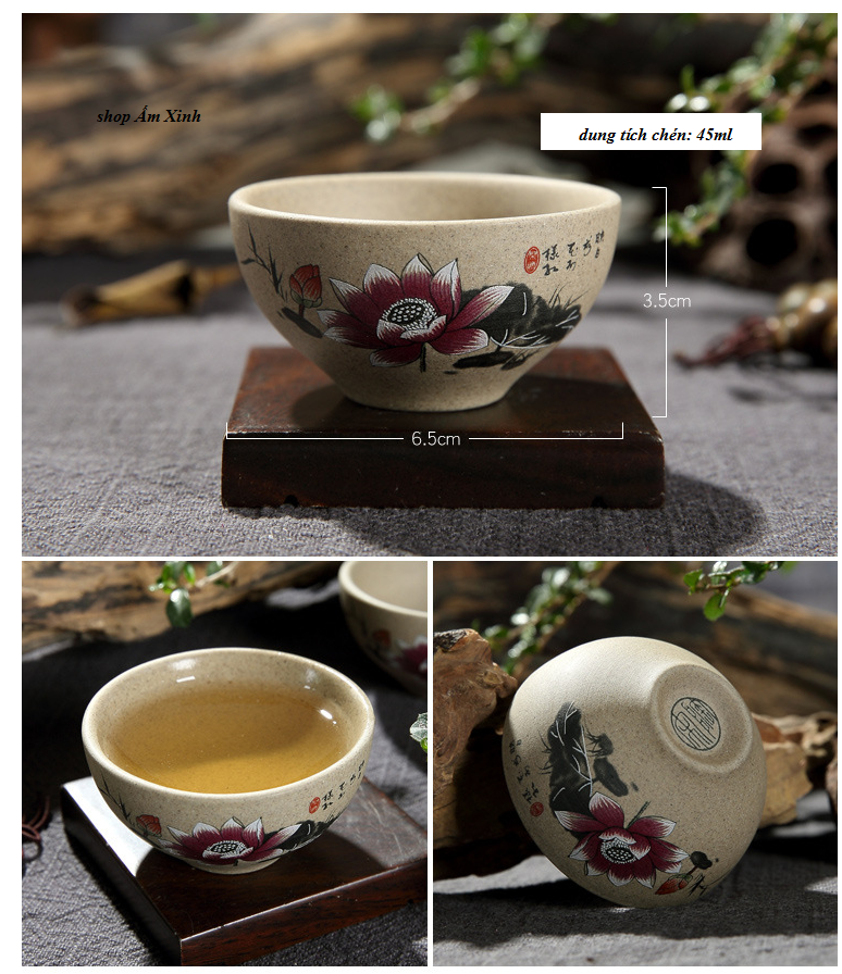 Bộ ấm chén pha trà Hoa Sen