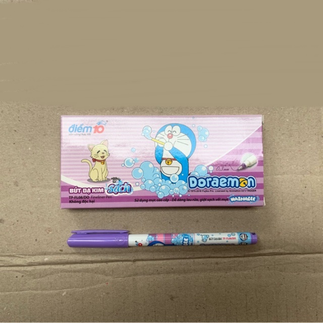 Hộp 10 cây Bút lông kim Doraemon TP-FL08/DO mực Tím