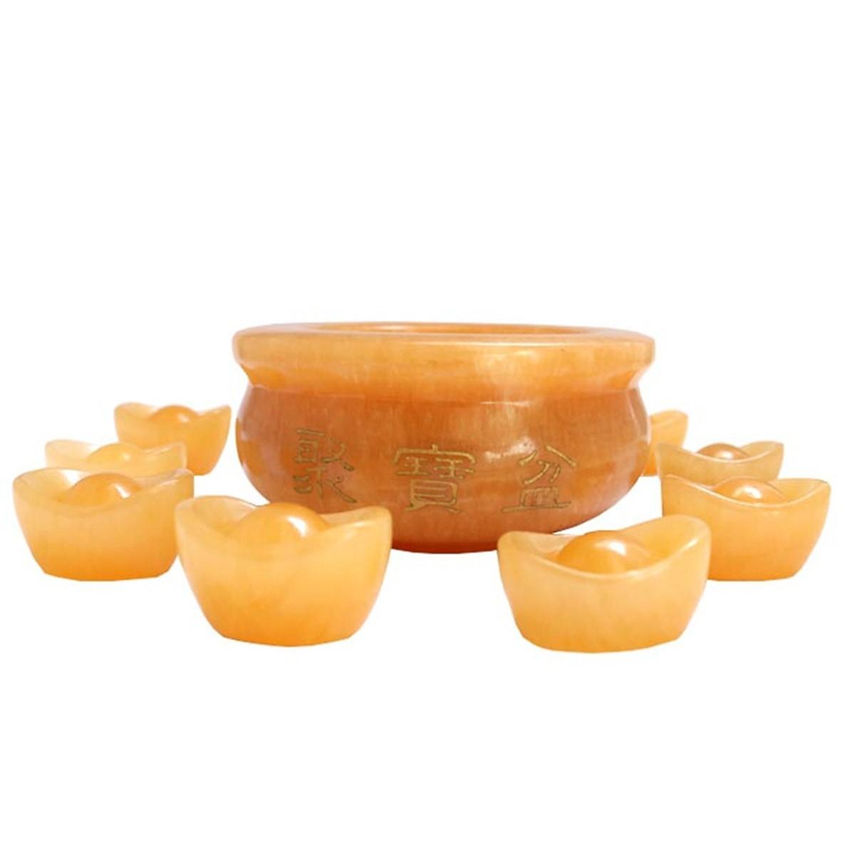 [FreeshipMAX] Bát Tụ Bảo đá Ngọc Hoàng Long-12cm