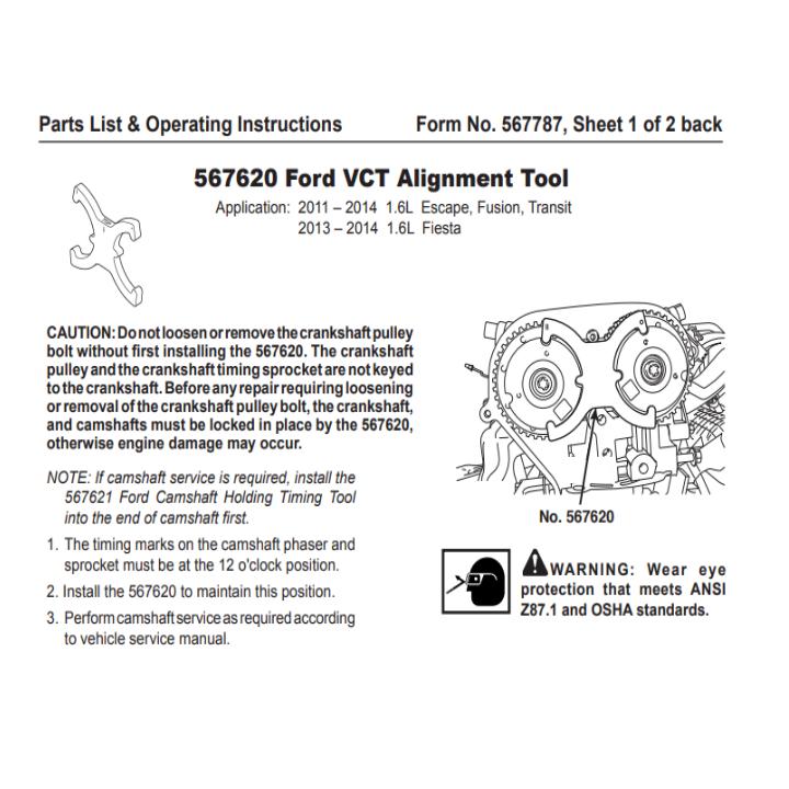 Dụng cụ đặt cam WT 2026 FORD 1.6 SCTI TI VCT ECOBOOST