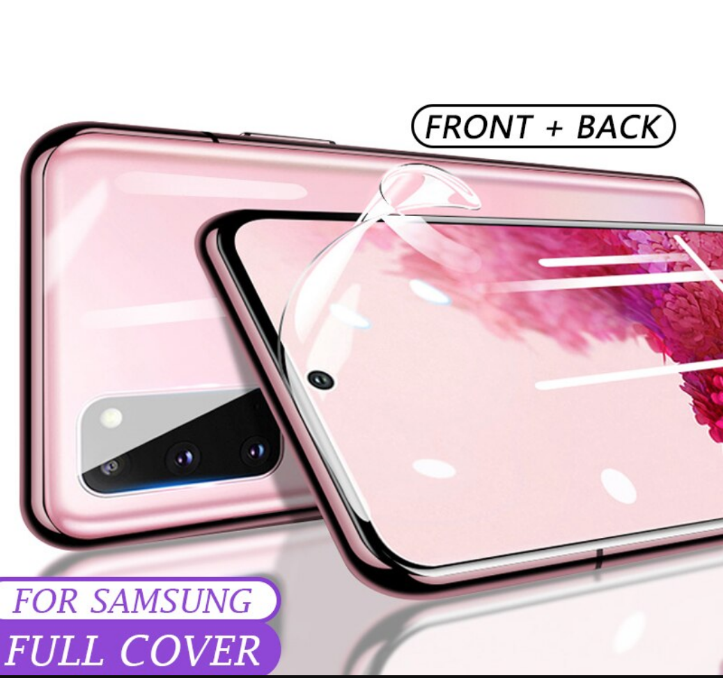 Bộ dán cường lực cho Samsung S20 Ultra, S20, S20+ full mặt trước, mặt sau dẻo mỏng chống va đập, trầy xước