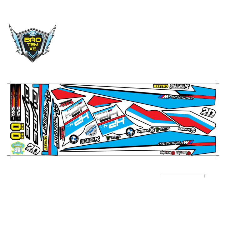 [ FREE SHIP ] TEM RỜI XE honda wave blade 110 hp4 dán xe đen nhám