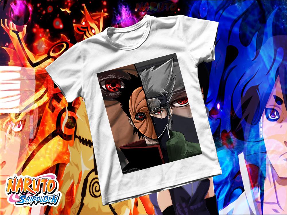[HCM]Áo thun Cotton Unisex - Anime - Naruto - Obito và Kakashi