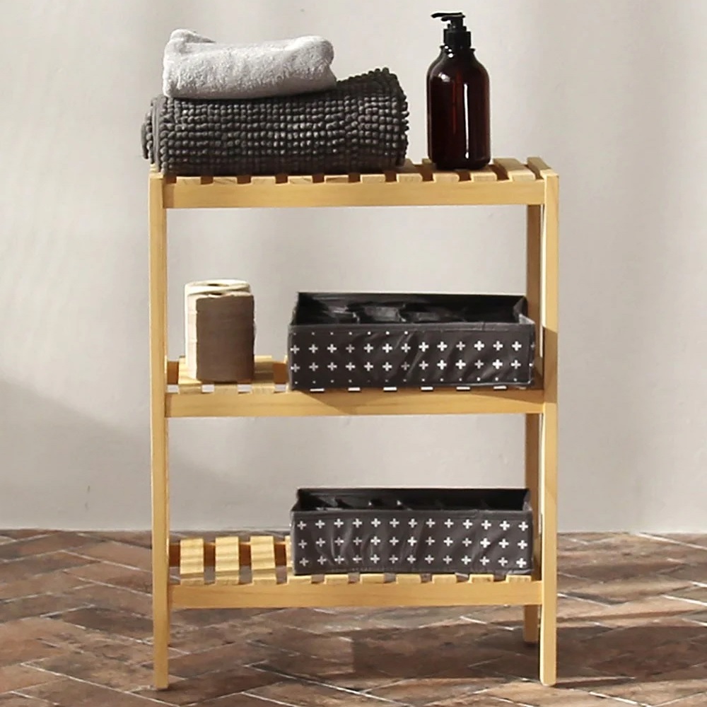 Kệ để đồ đa năng/ Kệ giày dép 3 tầng dài 50cm - Gỗ thông tự nhiên