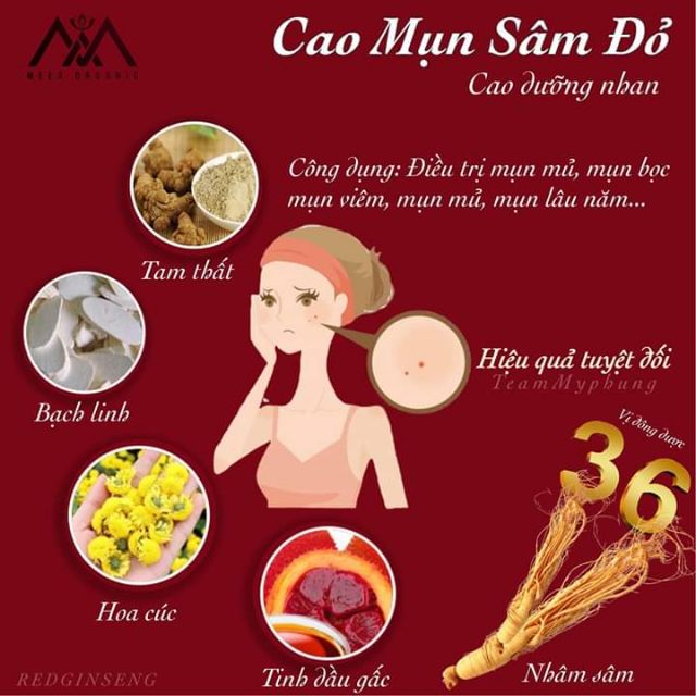 [HCM]Cao Mụn Sâm Đỏ (15g/hộp) Chính Hãng Meea Oranic
