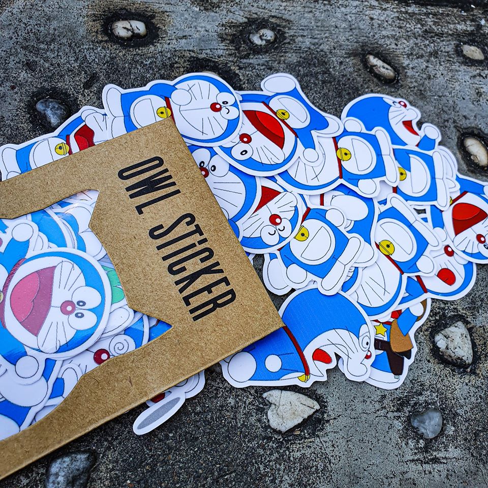 Bộ hình dán trang trí không thấm nước Doraemon Sticker siêu dễ thương