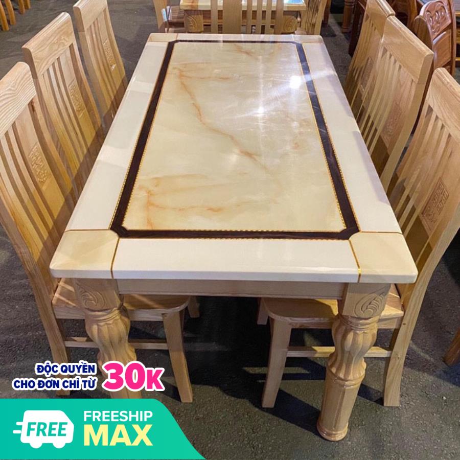[Trả góp 0%] Bộ Bàn ăn gỗ sồi mặt đá Granite  ghế hàng chuẩn xuất khẩu. bộ bàn ăn cao cấp , bàn ăn phòng bếp