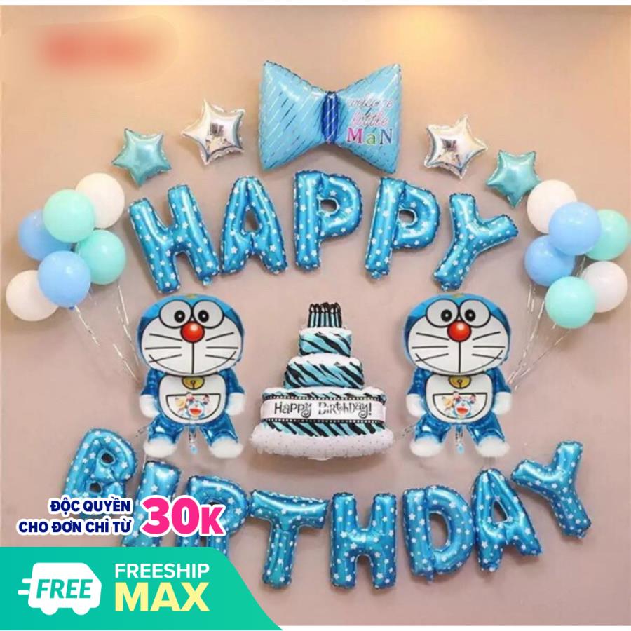 [Tặng Bơm + 50 bóng bay mini] Set trang trí sinh nhật Doreamon - Set trang trí sinh nhật bé trai, bé gái dễ thương Smart Baby