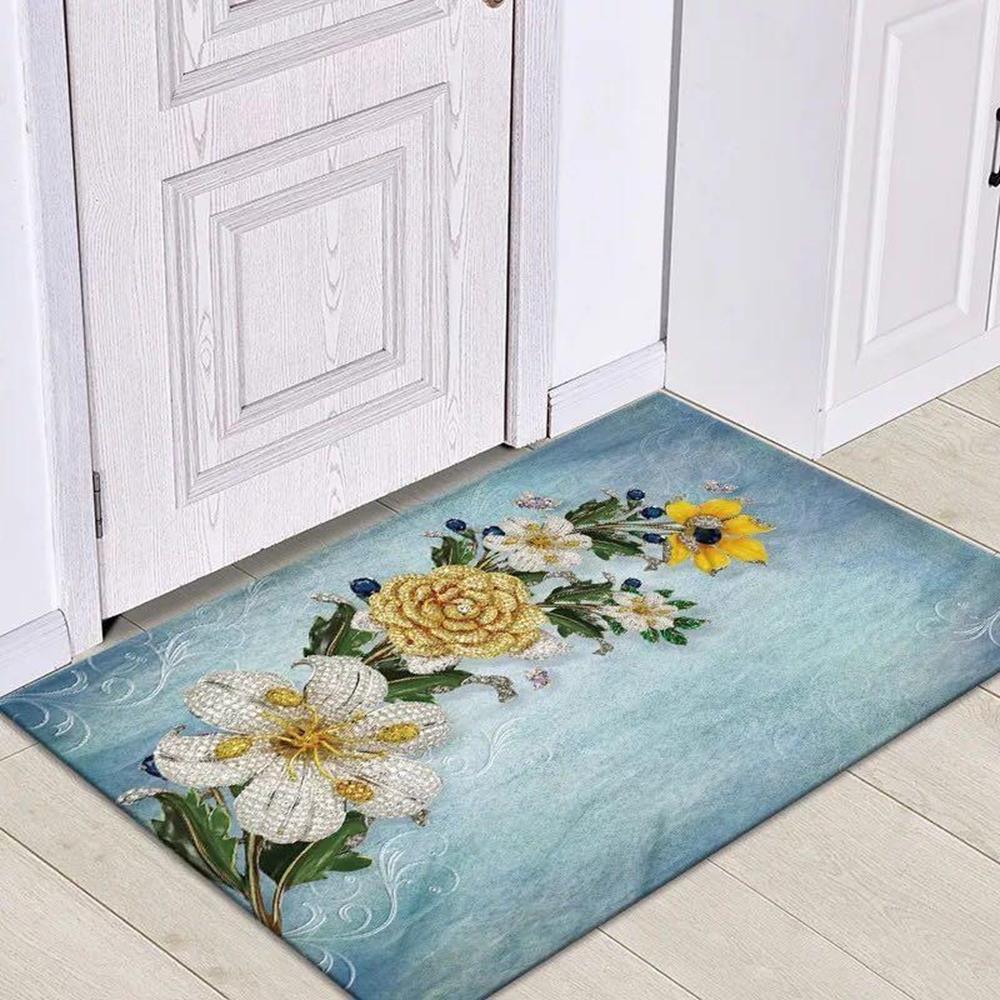 Bộ 2 Thảm chữ nhật 2 lớp chống trượt 58 x 40cm mã 27004b - Bộ 2 Thảm trải sàn lót sàn thảm lông chùi chân