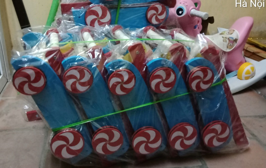 Xe gỗ tập đi 3 con chim cho bé