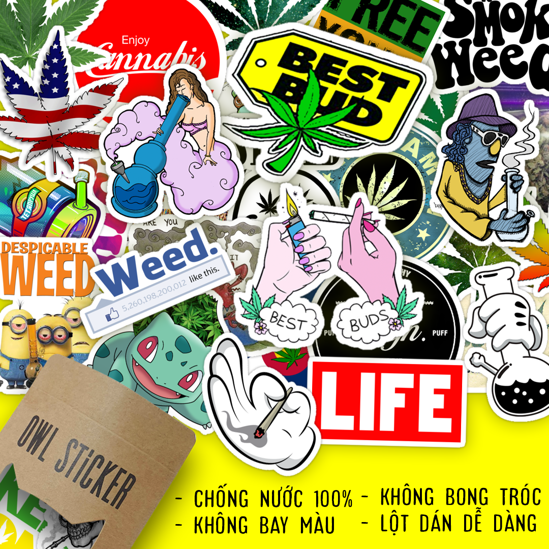 [HCM]Bộ hình dán Stoner sticker chống nước cao cấp không bay màu