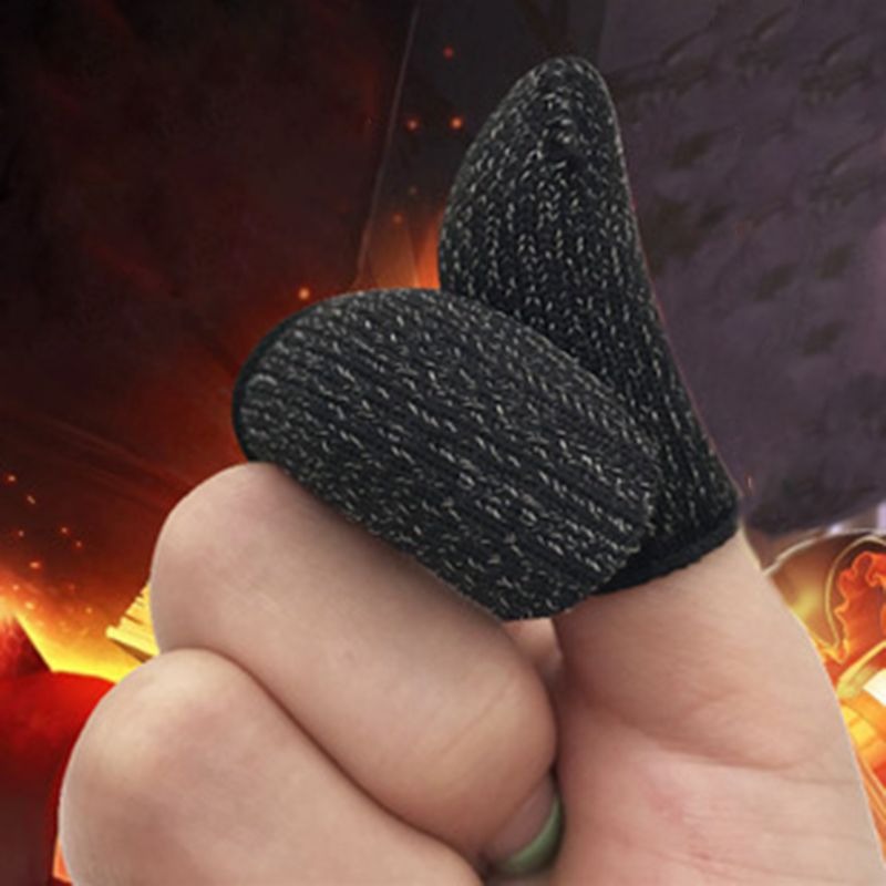 Bao Tay Chơi Game 2 Ngón Carbon Tĩnh Điện Chống Trơn Trượt Mồ Hôi Vân Tay Chơi pubg mượt mà, găng tay bọc ngón tay vuốt điện thoại
