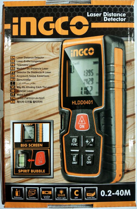 [HCM]Máy đo khoảng cách tia laser 40 mét INGCO HLDD0401