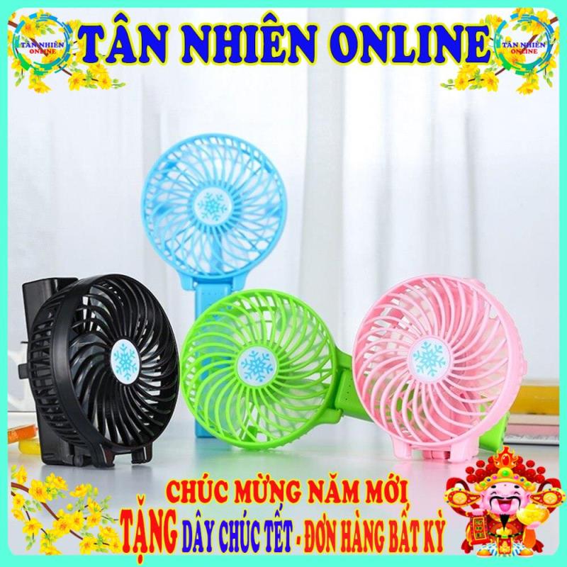 Quạt mini 3 tốc độ có cán có đèn bỏ túi du lịch mùa hè bảo hành trọn đời