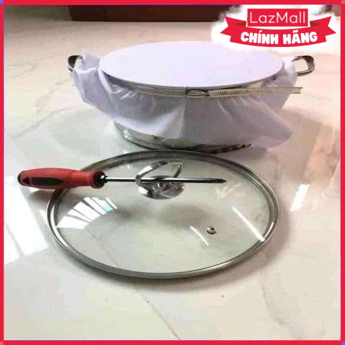 Bộ dụng cụ 3 món đai vouller inox, vải và cây gạt làm bánh cuốn tiện dụng - hàng chính hãng