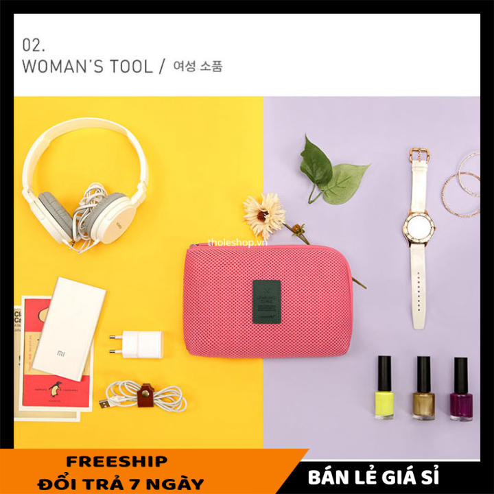 [HCM]Túi đựng đồ đồ cá nhân mini - Túi du lịch cầm tay - Túi dây kéo nhỏ vuông - Ví bỏ móc khóa bảo quản chắc chắn [LẺ GIÁ SỈ]