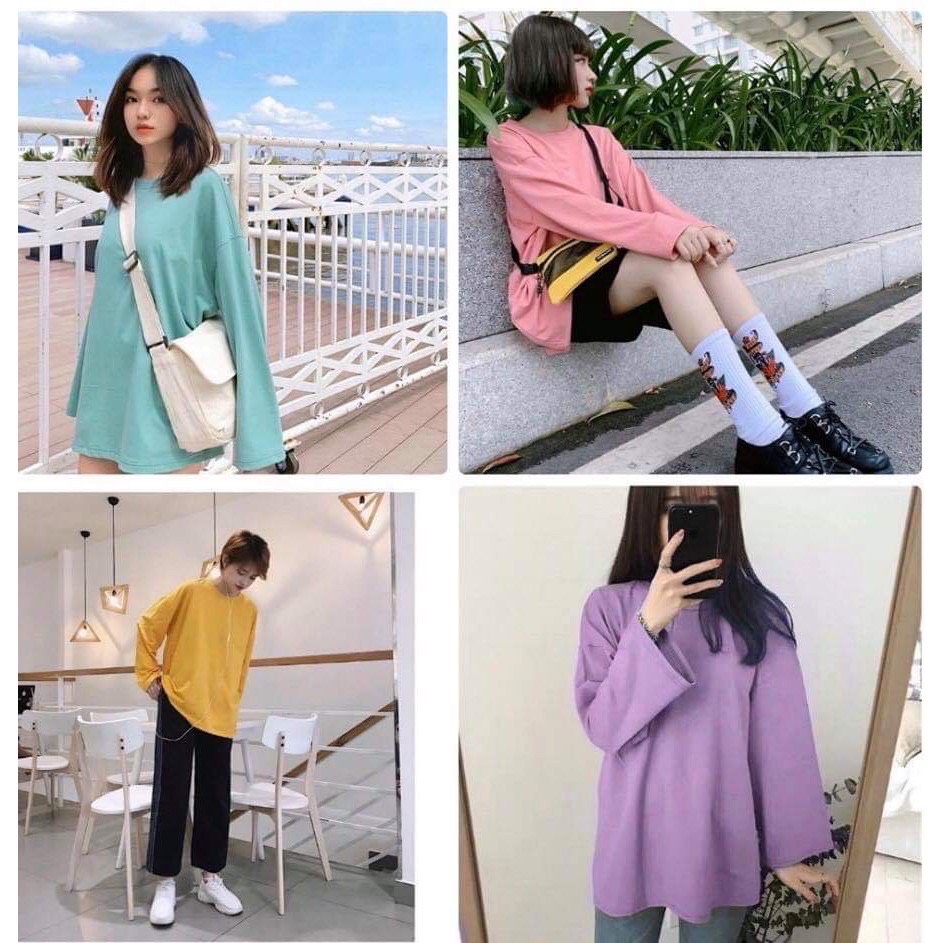 [HCM]Áo Thun Nữ Tay Dài Overhand Thời Trang Hàn Quốc
