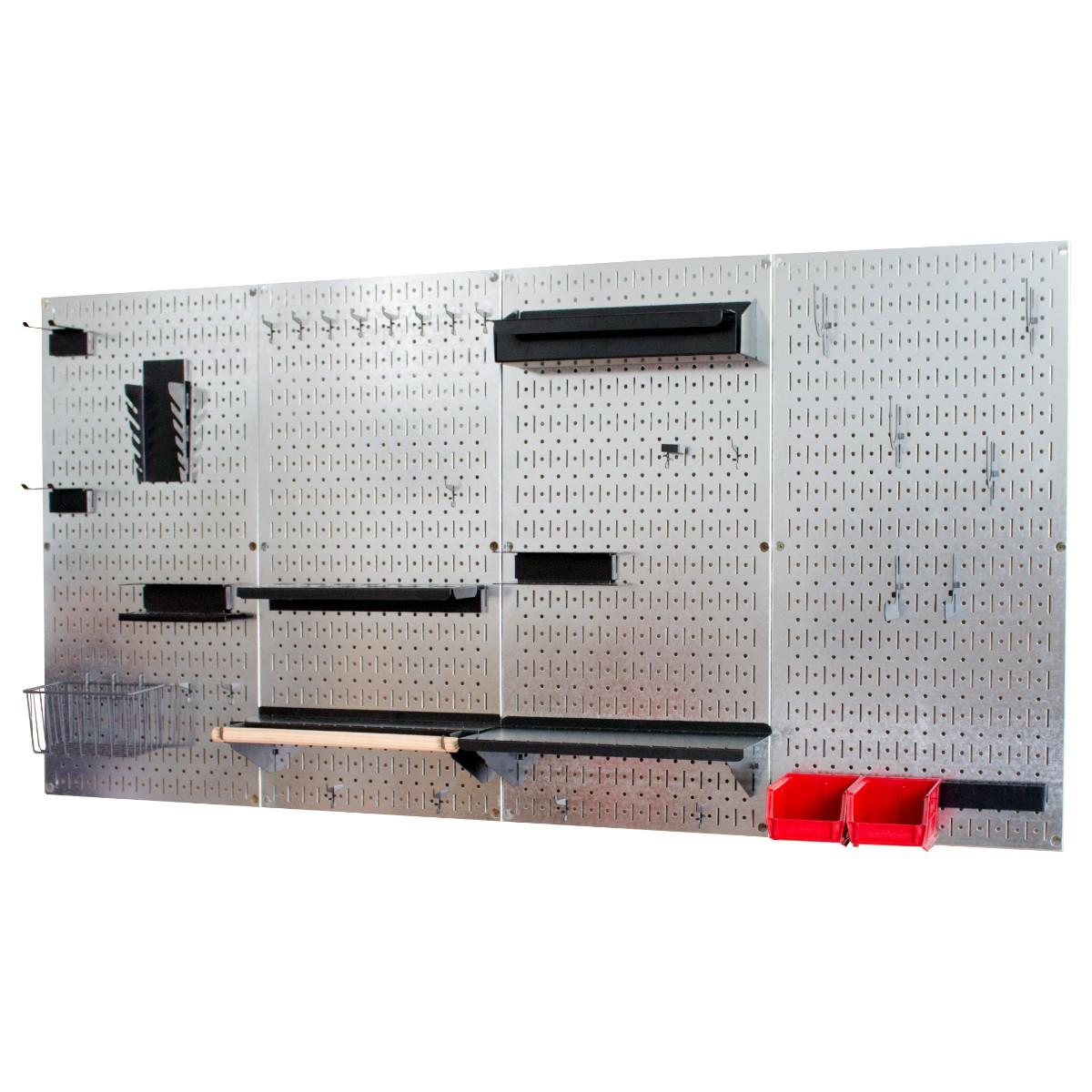 Bảng treo dụng cụ Pegboard cơ khí SMLIFE WB4 - Mô đun 4 Bảng mạ kẽm dày 12mm + bộ móc treo sơn tĩnh điện màu đen - Lưu trữ dụng cụ trực quan dễ tìm kiếm - Combo dành cho gia đình