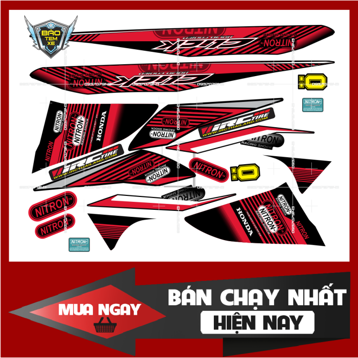 Tem rời xe click 110 Nitro đỏ đen