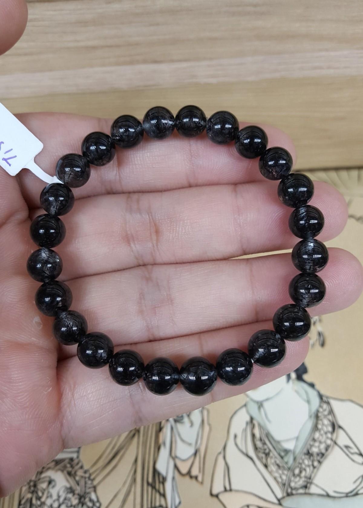 [FreeshipMAX] Vòng Tay Đá Thạch Anh Tóc Đen - BATDV001 - 7.5mm