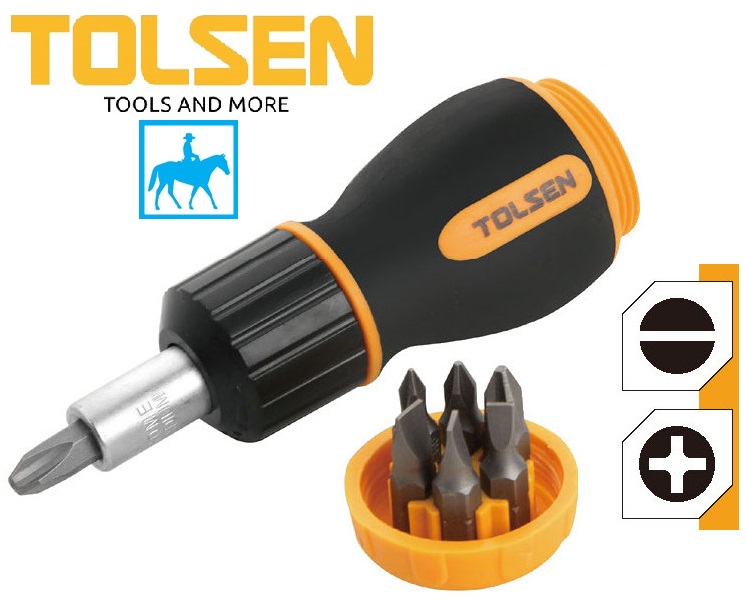 [HCM]Bộ tua vít tự động đa năng 7 trong 1 Ratchet Driver TOLSEN 20033