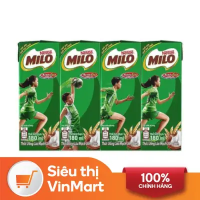 [Siêu thị VinMart] - Lốc 4 hộp sữa uống lúa mạch Milo Active go hộp 180ml