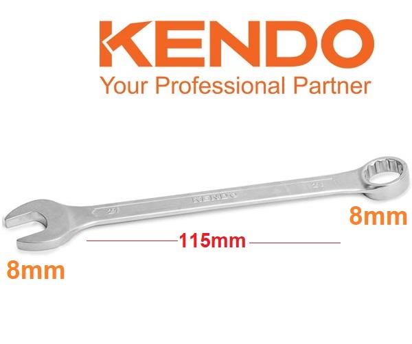 Cờ lê vòng miệng 8mm dài 115mm CRV DIN 3113 KENDO 15308