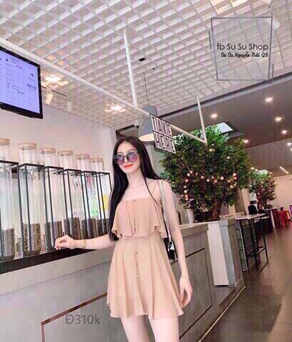 [HCM]ĐẦM HAI DÂY ĐÍNH NÚT SIÊU XINH