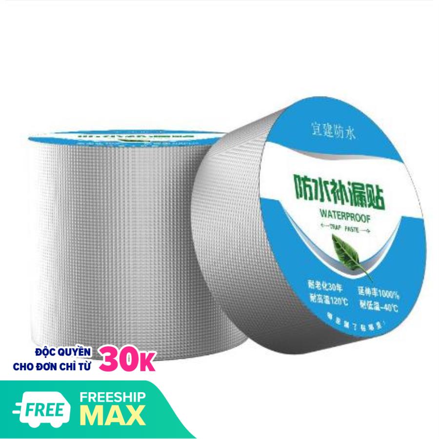 [HCM]Khổ to (10CMx5M) Băng keo dán siêu dính chống thấm chống dột vải bạt trần nhà mái tôn ống nước bể nước xô chậu phao bơi bể bơi đồ bơm hơi