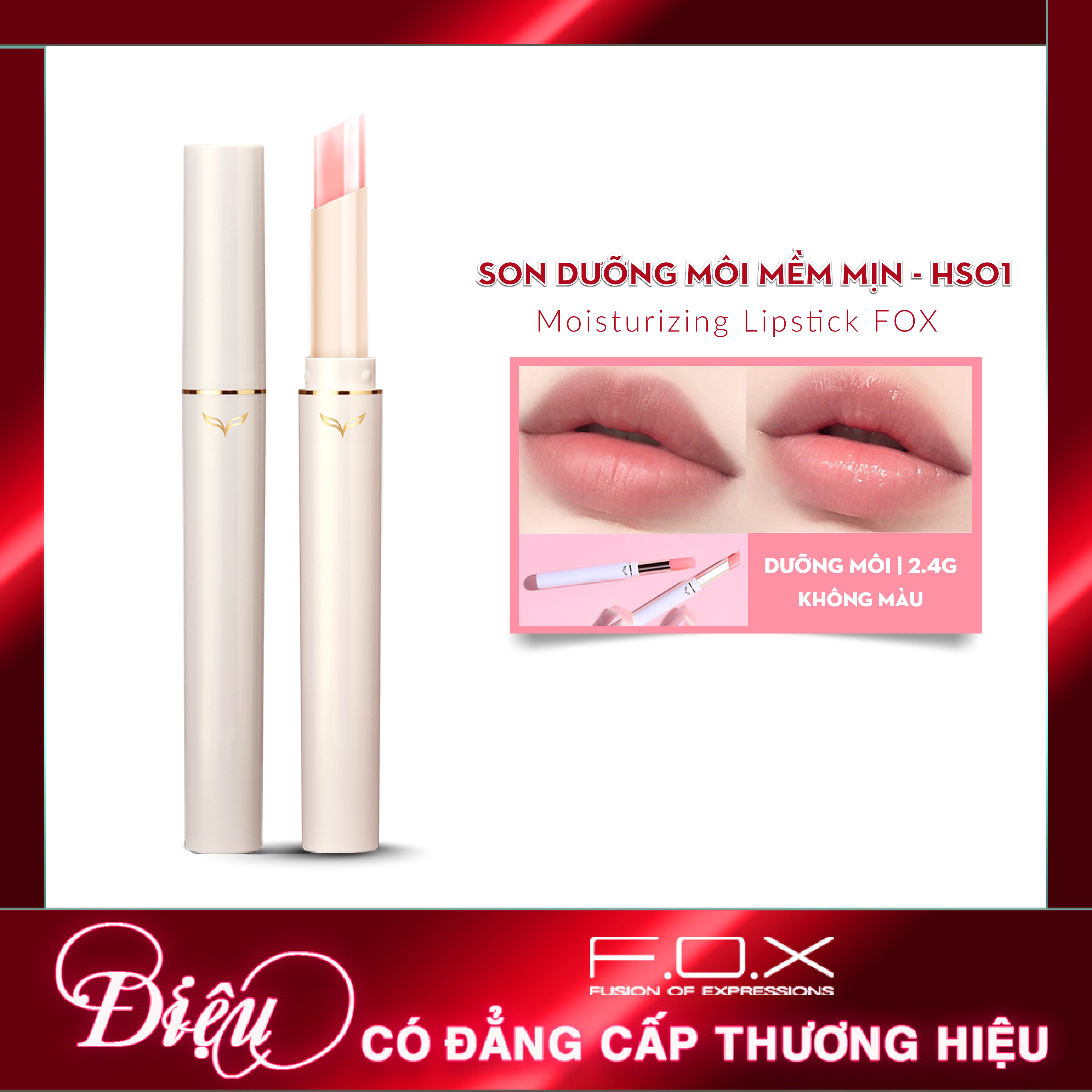 Son Dưỡng Môi  FOX Mềm Mịn Moisturizing Lipstick 2.4g