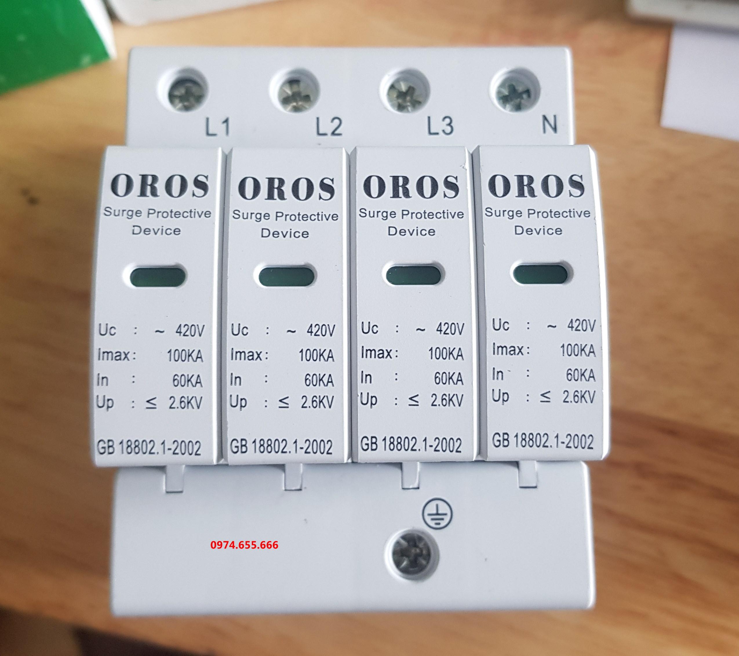 Thiết bị chống sét Cắt lọc sét 3 pha OROS 100KA