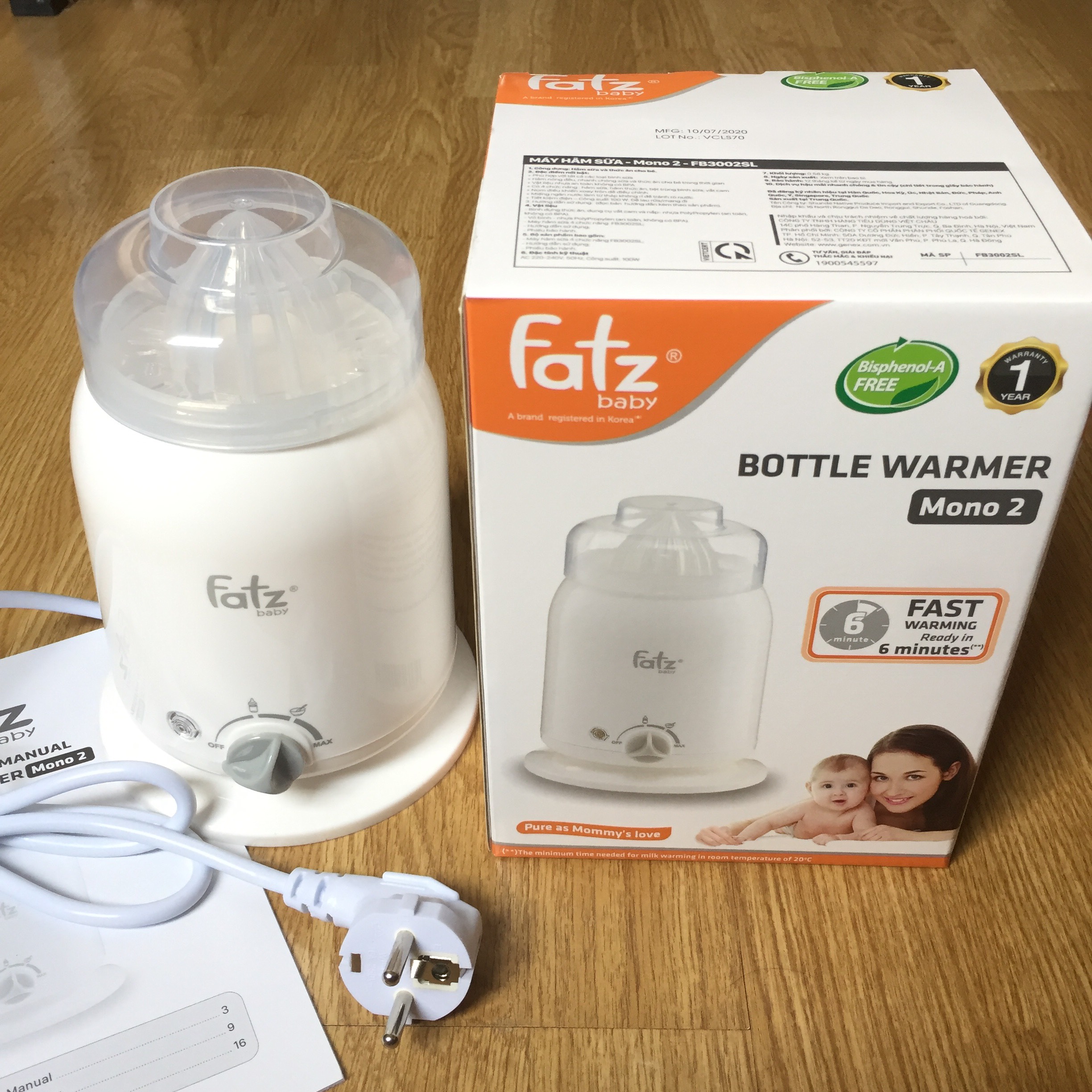 Máy hâm sữa Fatz Baby 4 chức năng FB3002SL (hâm sữa, hâm thức ăn, tiệt trùng, vắt cam)