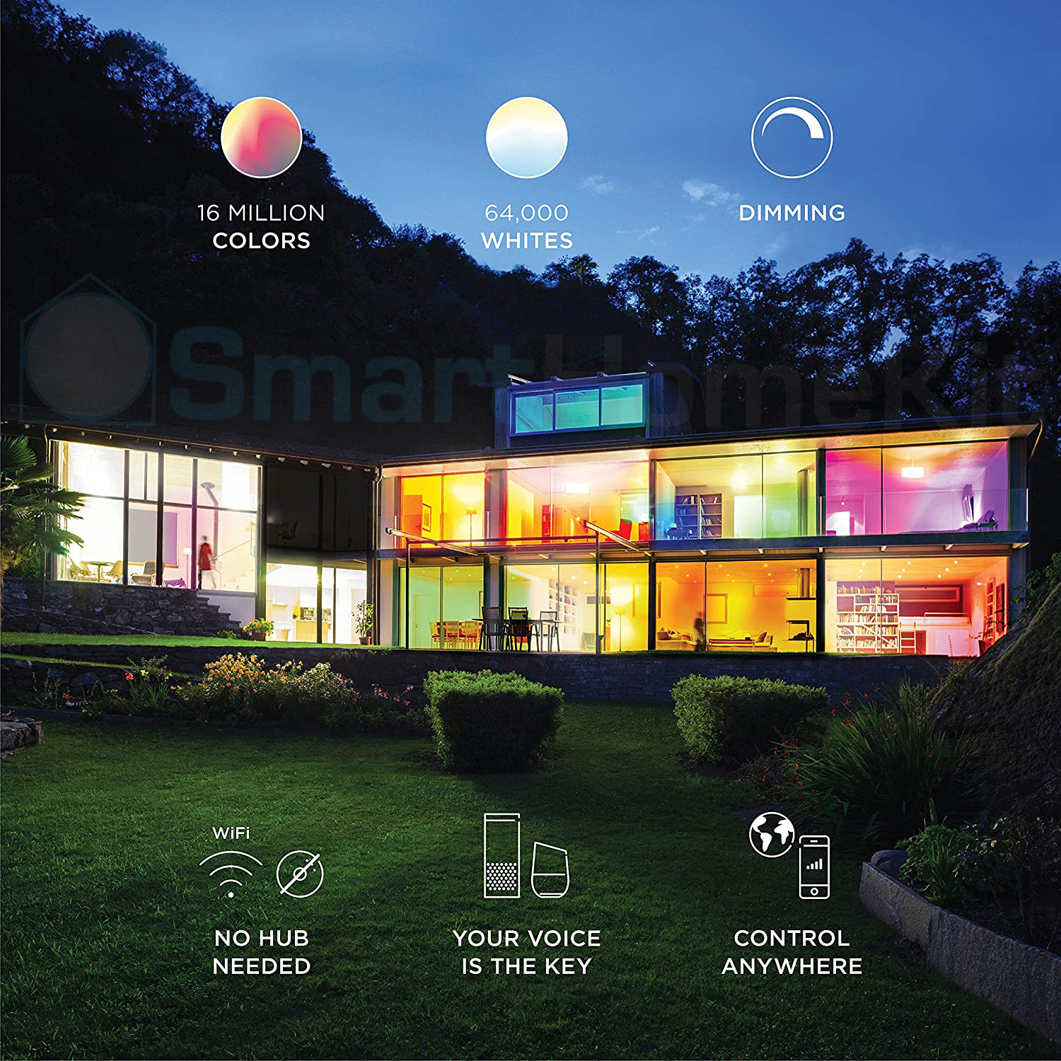 Philips WiZ RGB LED Light Strip 15 metter 16 Million Colors + Shades of White, Preset Light Modes, Connects to Your Wi-Fi,  App Control, Works with Google Home, Alexa and Matter